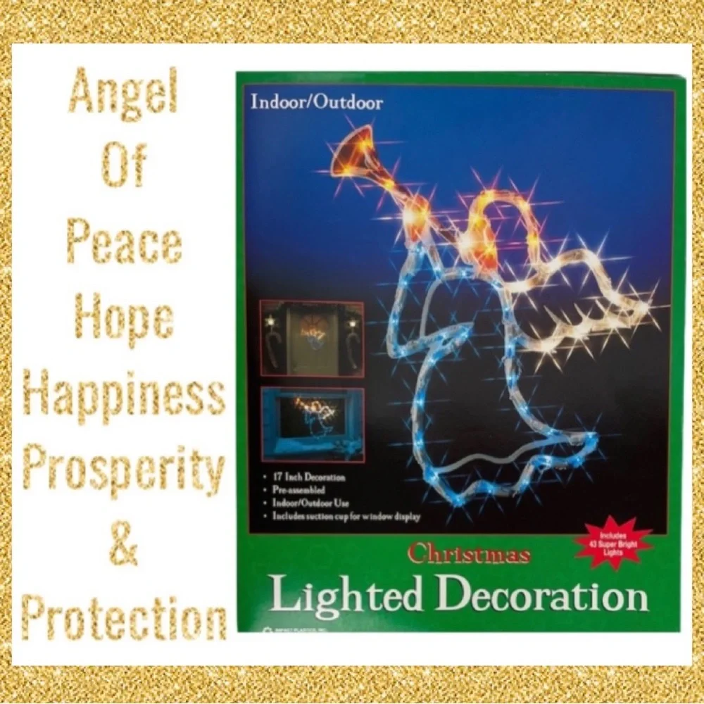 Angel Christmas Lights of Peace Holiday Decor Indoor Outdoor Decorations White